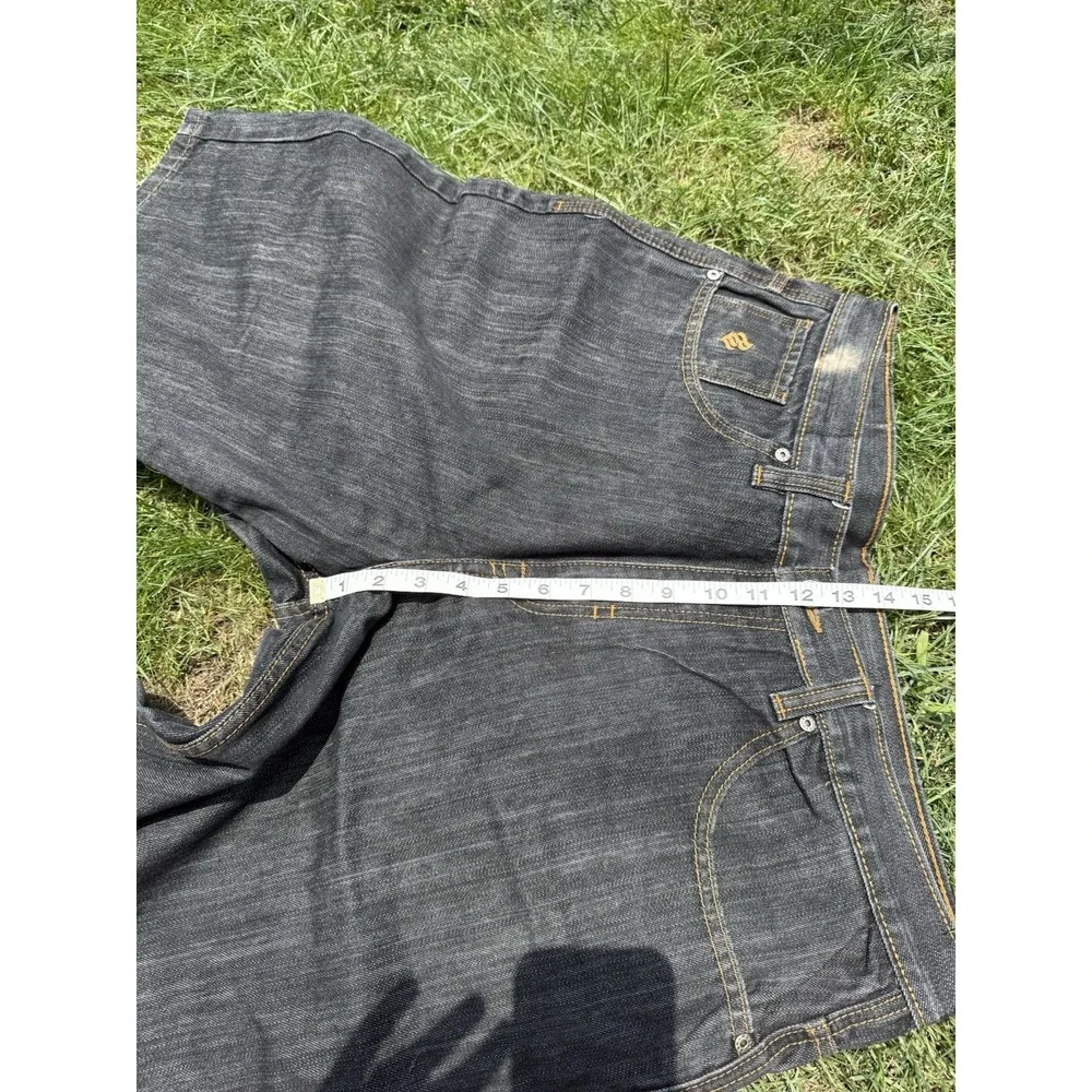 Vintage Y2K Rocawear Embroidered Wide Baggy Dark Denim‎ Jorts Mens Size 38